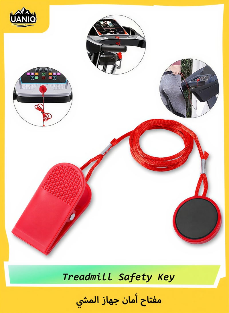 UANIQ Treadmill Magnet Safety Key Universal Round Replacement Switch, Emergency Stop Lock for Fitness Running Machines, High Sensitivity Magnetic Key Red - Image 1